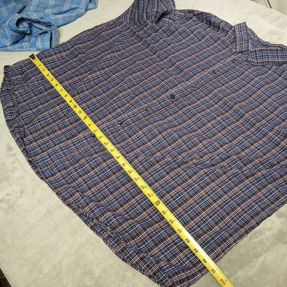 Saddlebred Button Down Shirt Lot (2) Mens 4XL Big Tall Easy Care Plaid Classic - Picture 8 of 10
